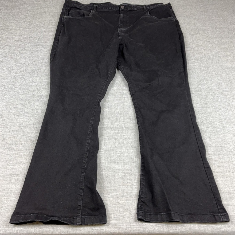 Noisy May Sallie Jeans Womens 34x32 Black Dark Wash High Rise Flare Denim